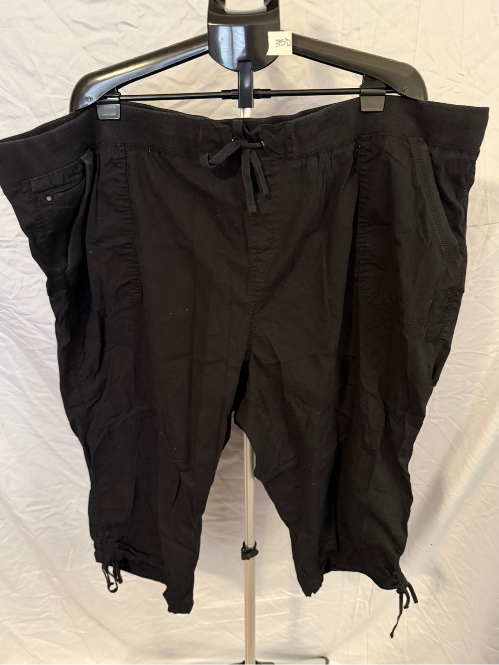 Avenue Black Drawstring Crop Pants